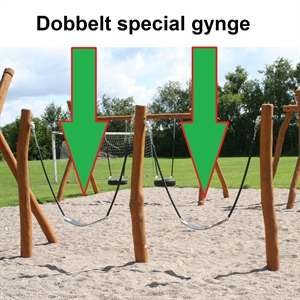 Special Dobbelt Gynge (bæverhale sæde) - Enkelt stolper